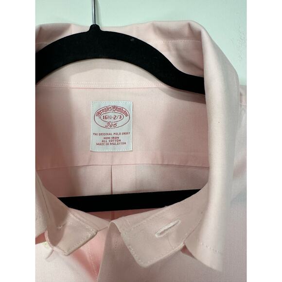 Brooks Brothers Pink Men’s Cotton Button Down Dress Shirt Size 16.5 - Picture 3 of 3